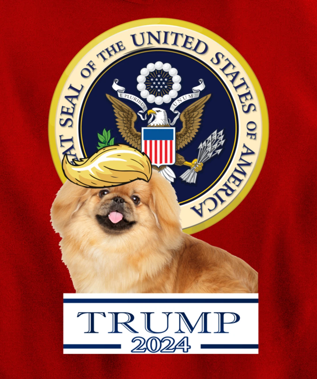 Trump 2024 Pekingese Pullover Hoodie
