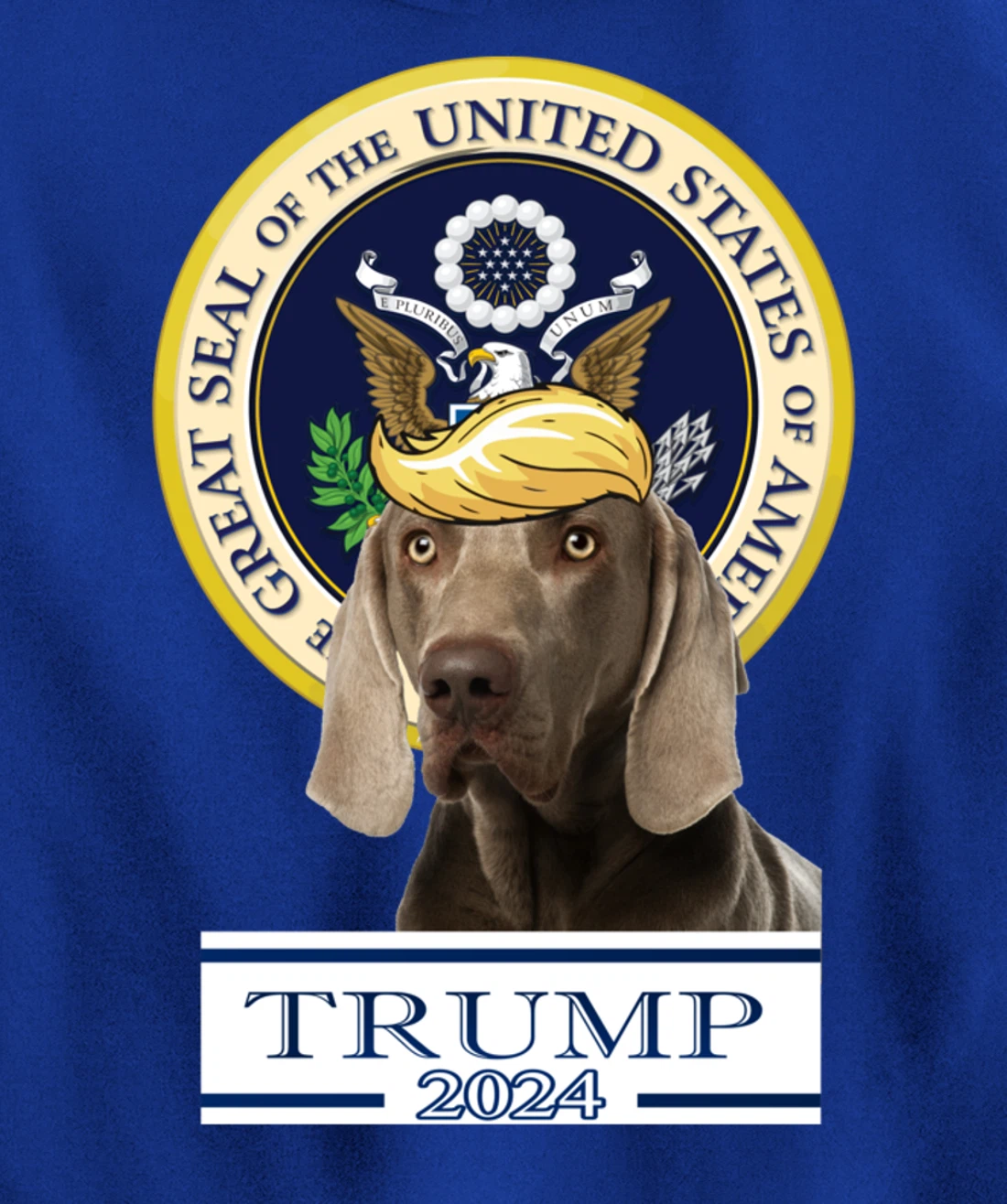 Trump 2024 Weimaraner Pullover Hoodie