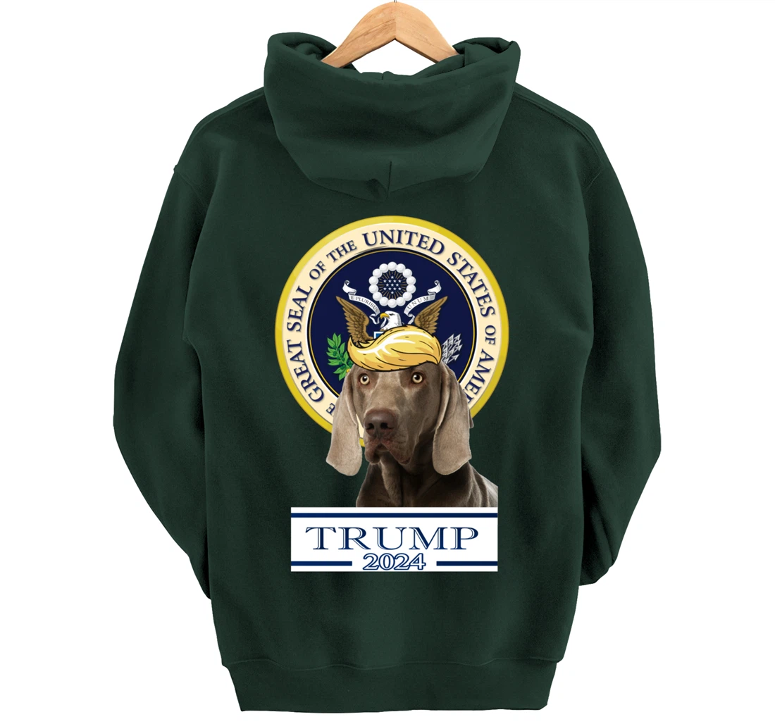 Trump 2024 Weimaraner Pullover Hoodie