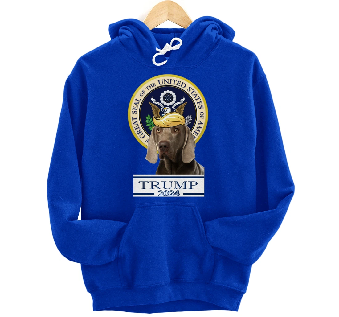 Trump 2024 Weimaraner Pullover Hoodie