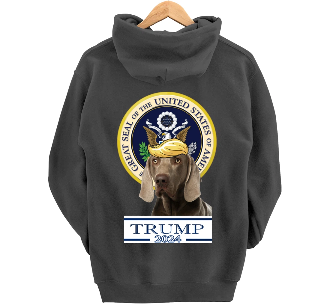 Trump 2024 Weimaraner Pullover Hoodie