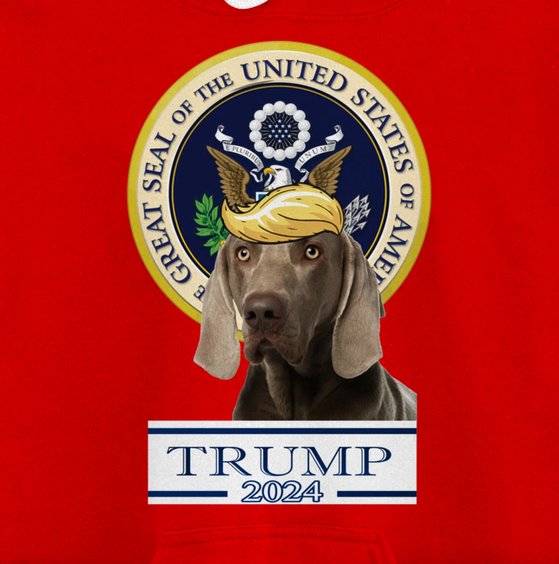 Trump 2024 Weimaraner Pullover Hoodie