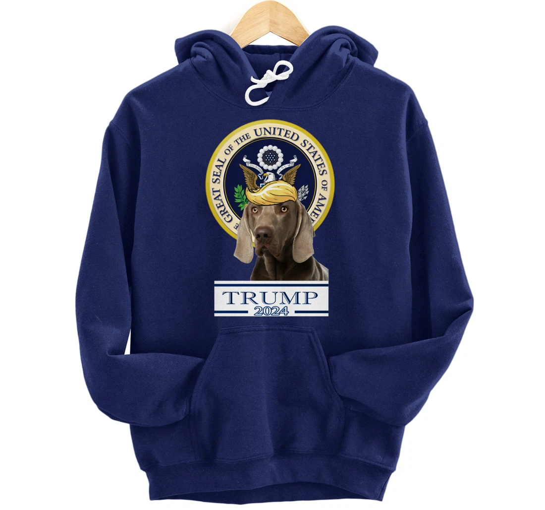 Trump 2024 Weimaraner Pullover Hoodie