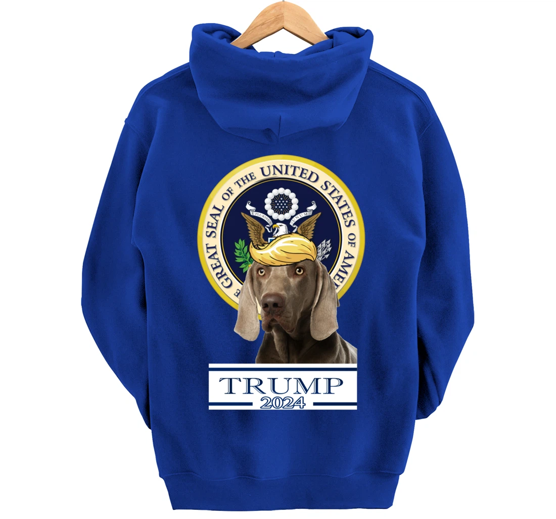 Trump 2024 Weimaraner Pullover Hoodie