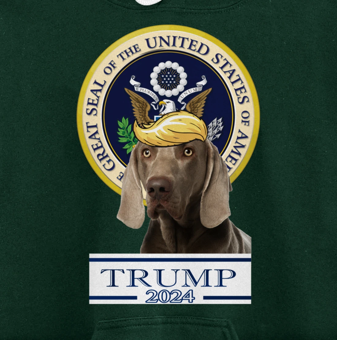 Trump 2024 Weimaraner Pullover Hoodie