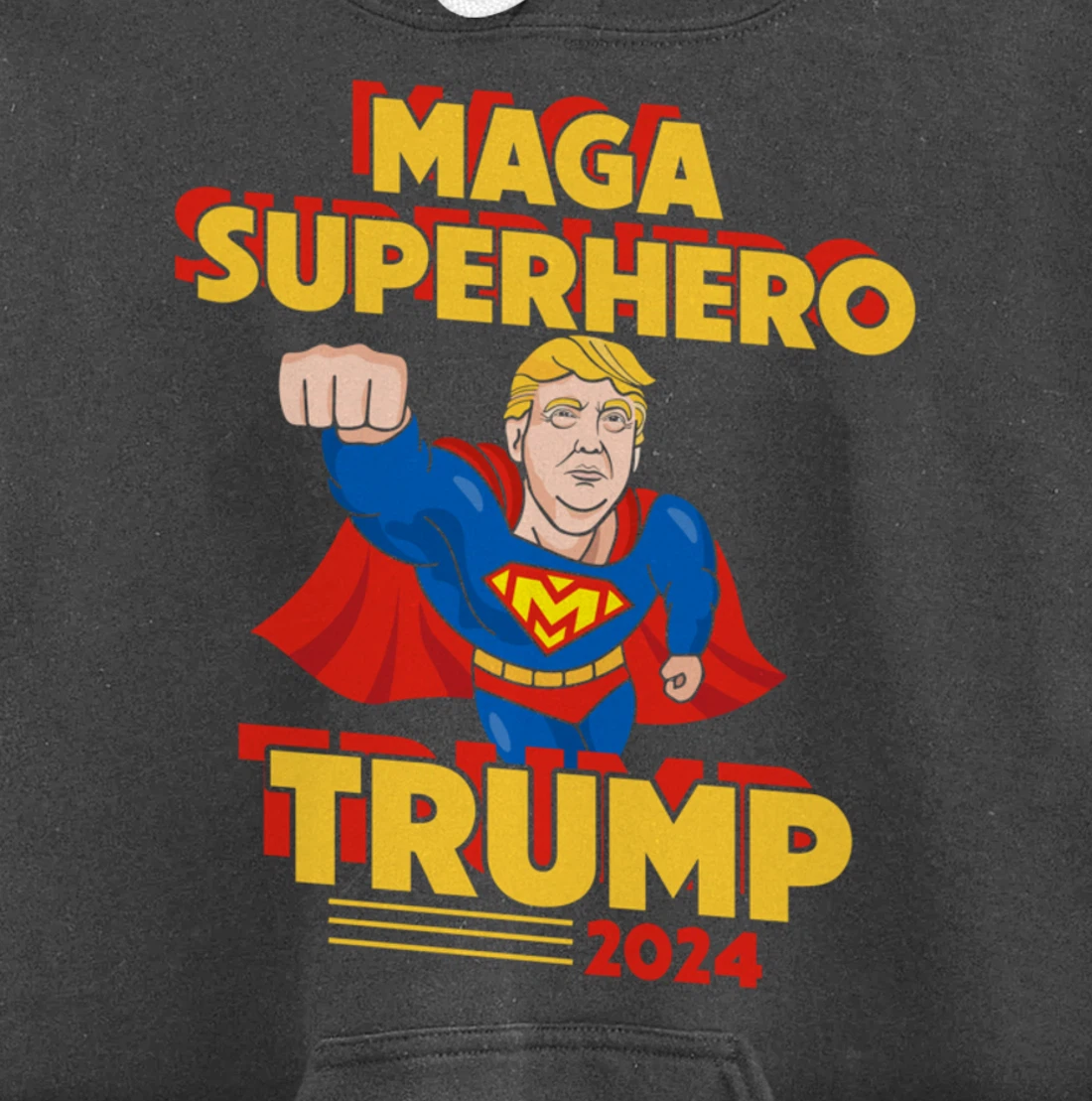 Maga Superhero Trump 2024 USA Trump President Superhero Pullover Hoodie