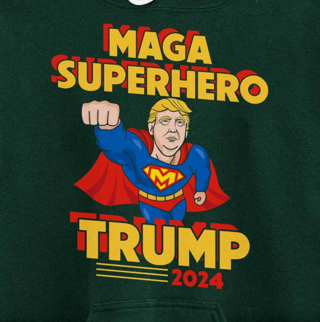 Maga Superhero Trump 2024 USA Trump President Superhero Pullover Hoodie