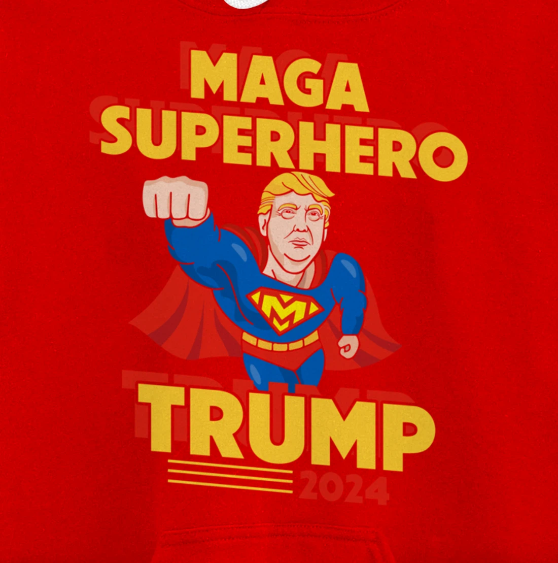 Maga Superhero Trump 2024 USA Trump President Superhero Pullover Hoodie