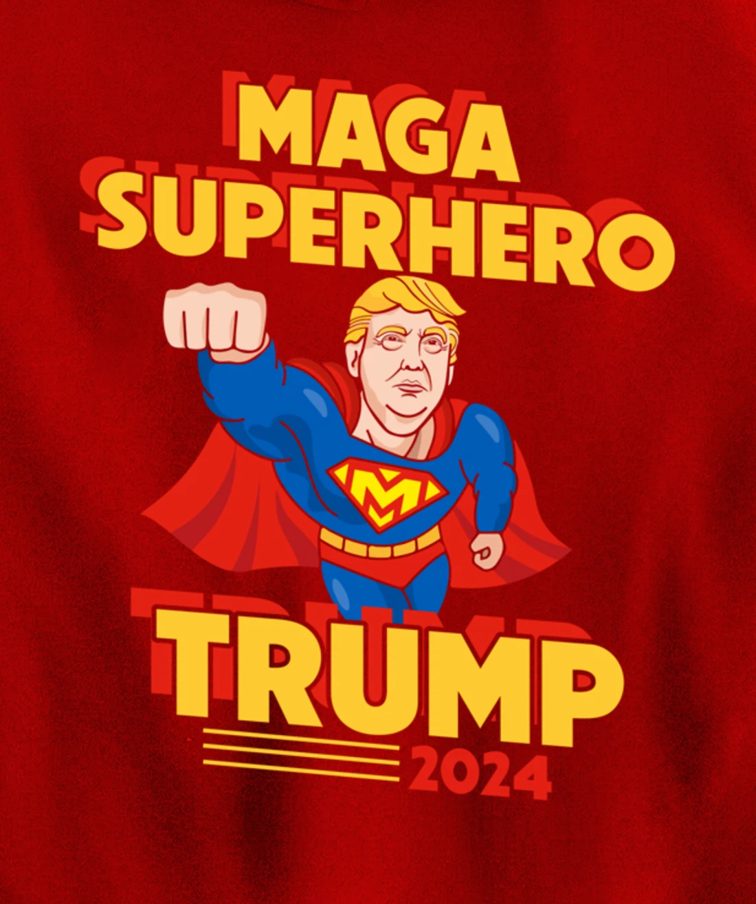 Maga Superhero Trump 2024 USA Trump President Superhero Pullover Hoodie