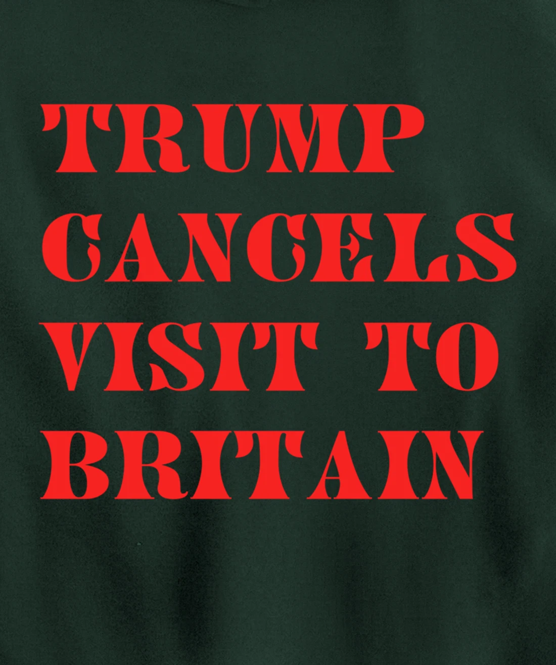Trump Cancels Visit To Britain, Funny Pro-Trump Pullover Hoodie