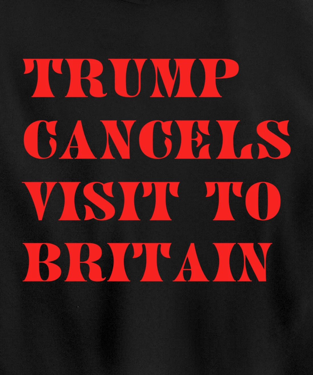 Trump Cancels Visit To Britain, Funny Pro-Trump Pullover Hoodie