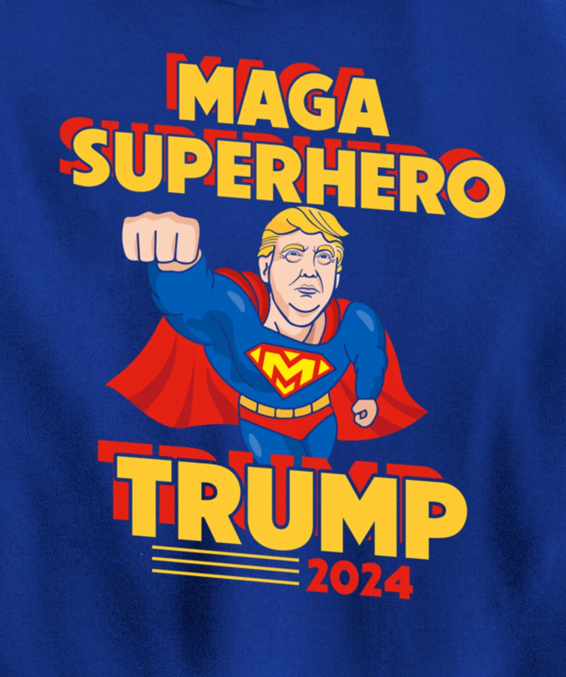 Maga Superhero Trump 2024 USA Trump President Superhero Pullover Hoodie