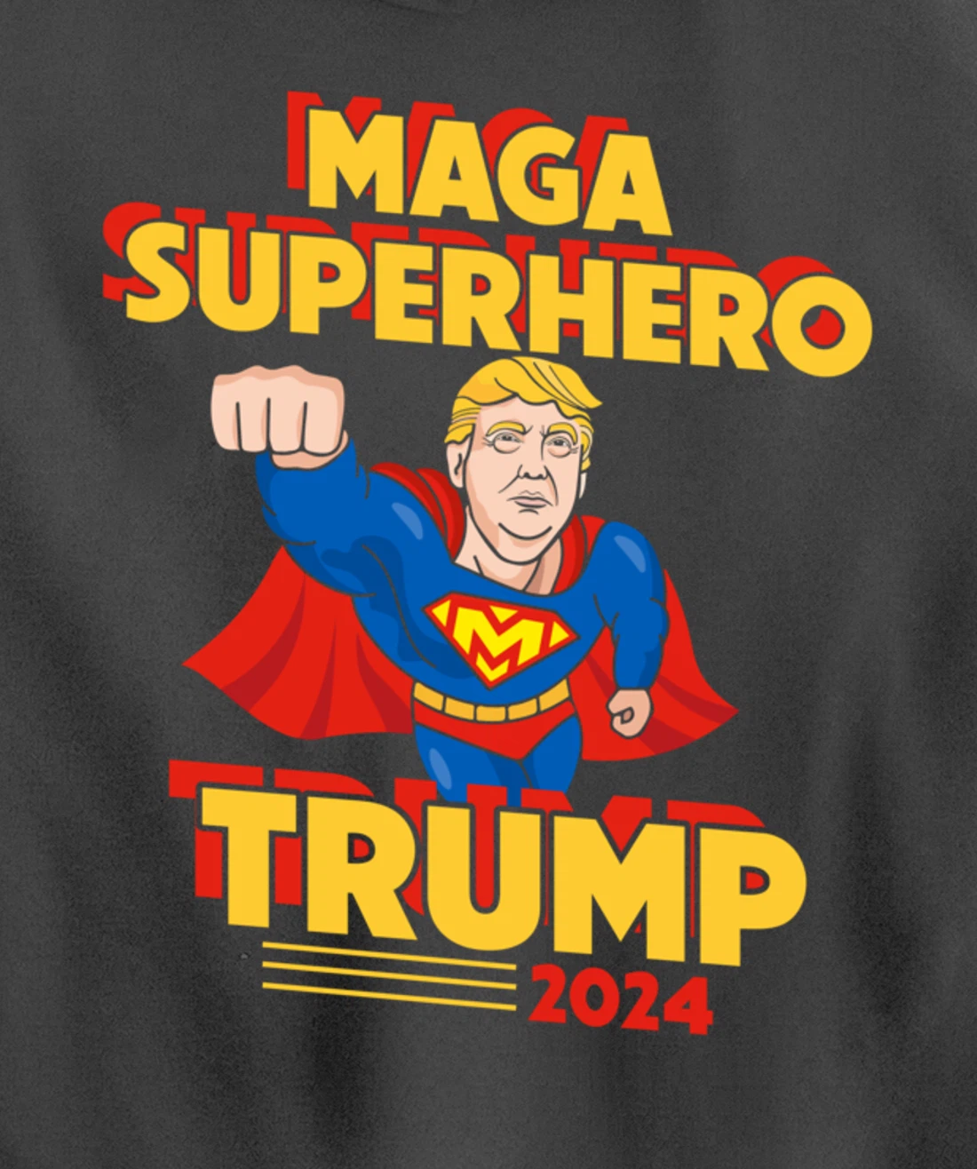 Maga Superhero Trump 2024 USA Trump President Superhero Pullover Hoodie