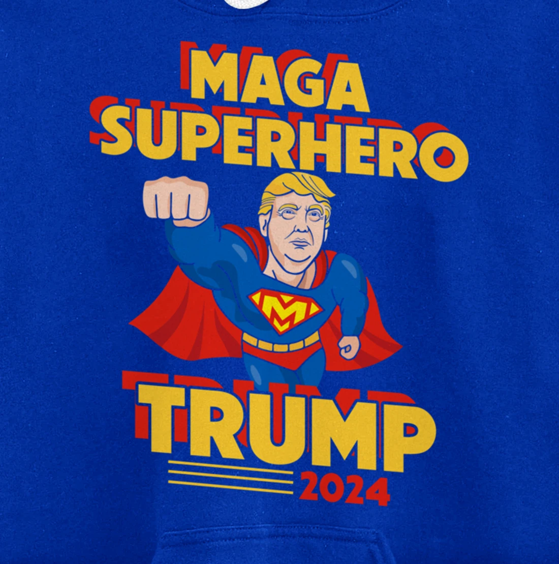 Maga Superhero Trump 2024 USA Trump President Superhero Pullover Hoodie