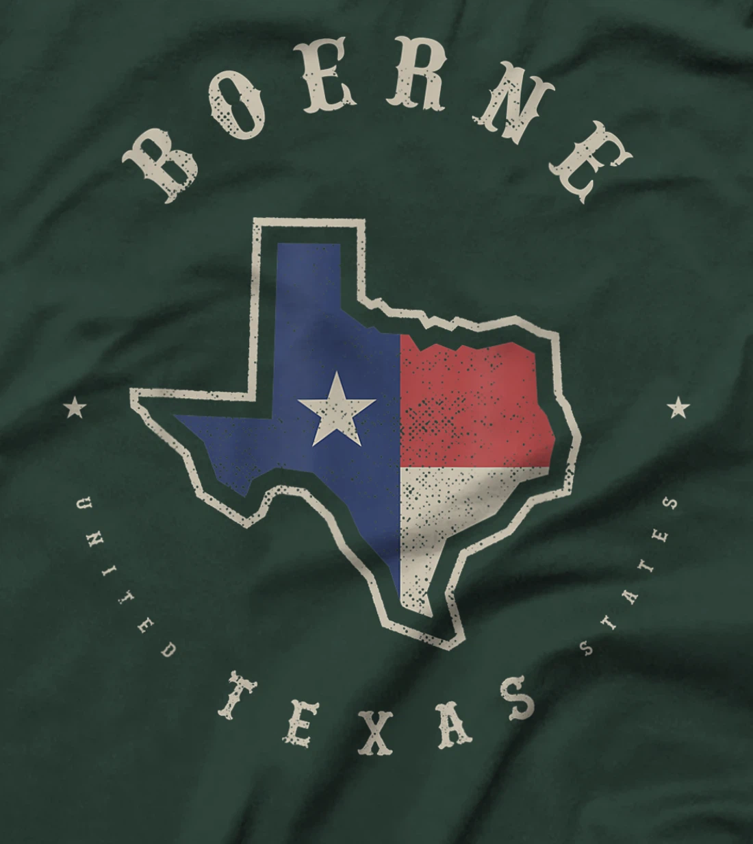 Vintage Boerne Texas State Flag Map Souvenir Gift T-Shirt