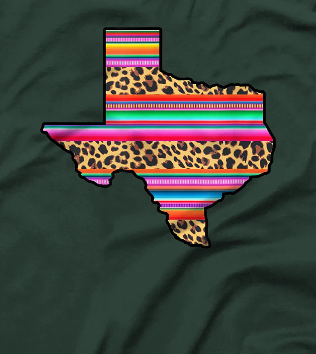 Texas Leopard Print Serape Rustic Glam Gift for Women T-Shirt