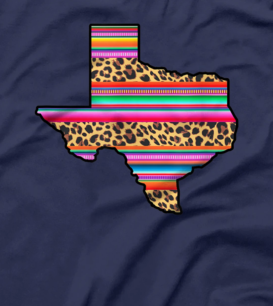 Texas Leopard Print Serape Rustic Glam Gift for Women T-Shirt