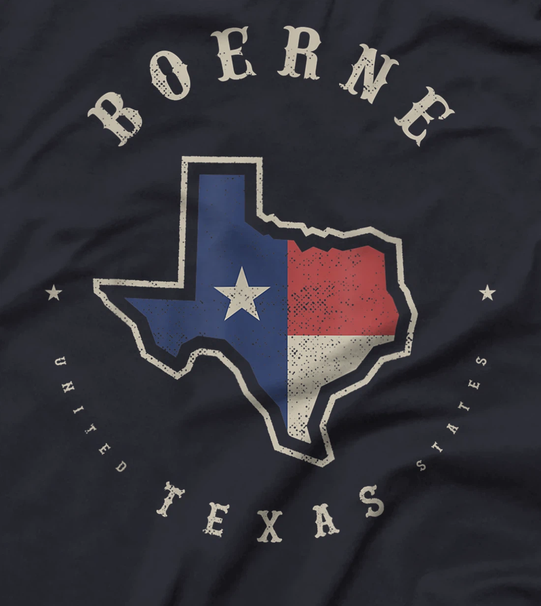 Vintage Boerne Texas State Flag Map Souvenir Gift T-Shirt