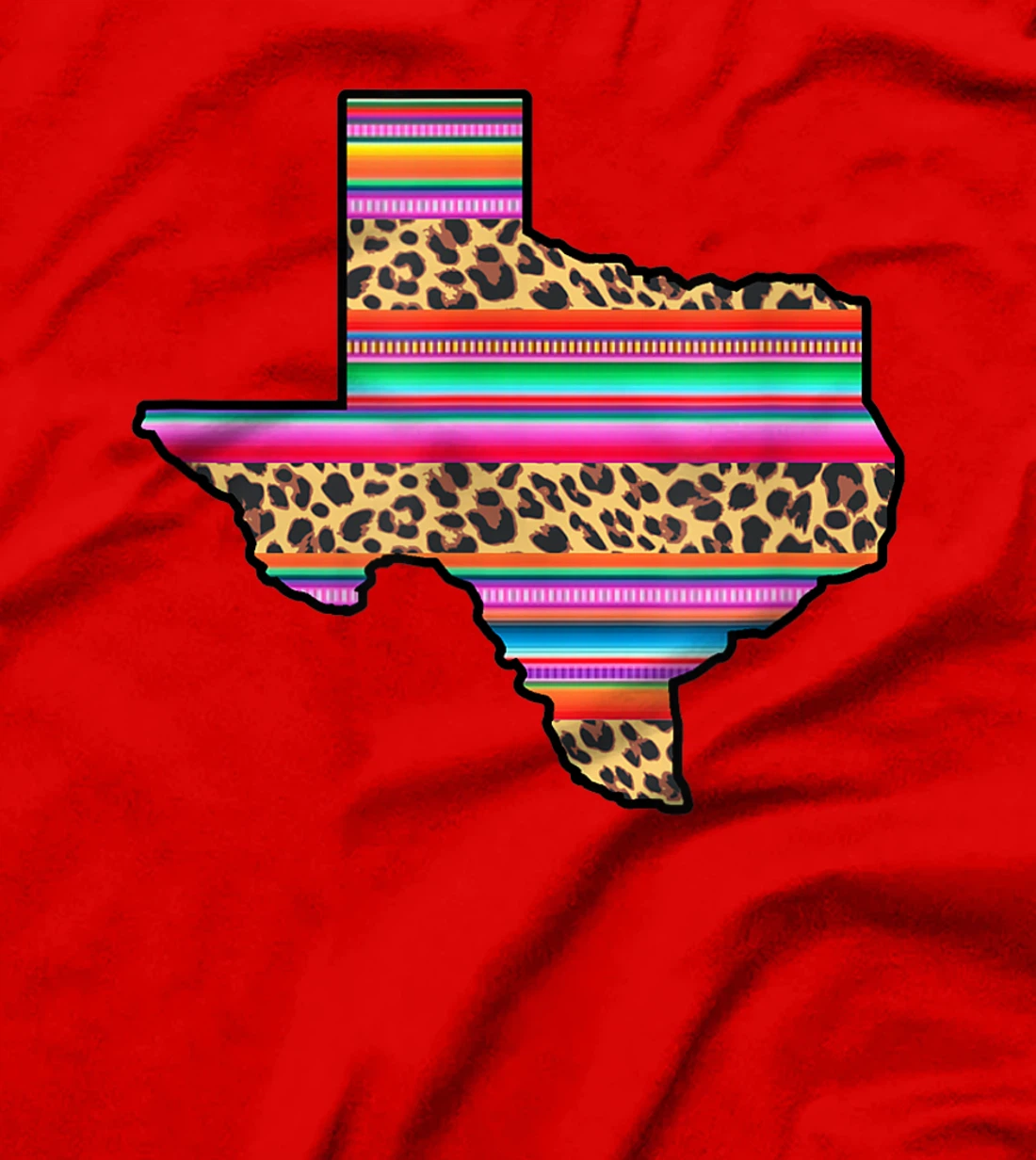 Texas Leopard Print Serape Rustic Glam Gift for Women T-Shirt