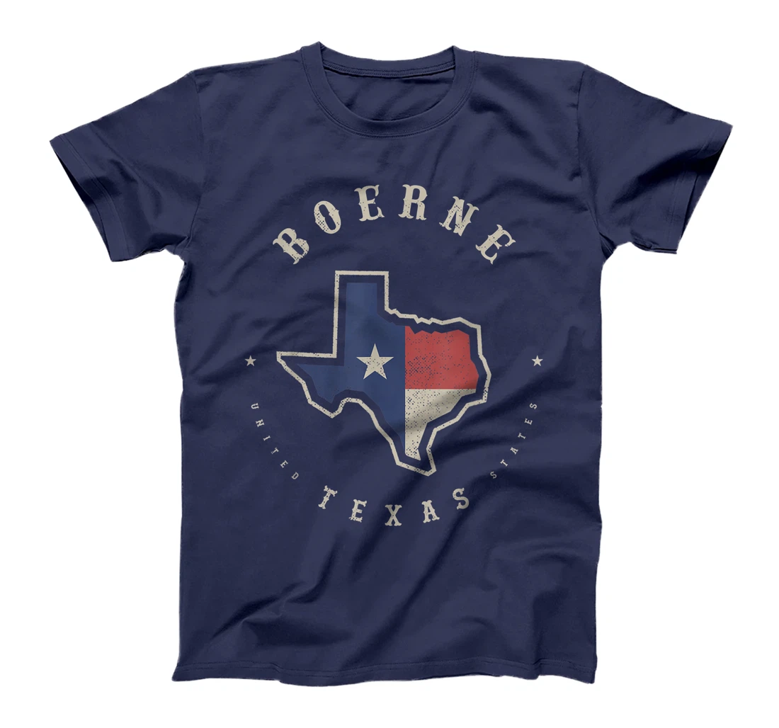 Vintage Boerne Texas State Flag Map Souvenir Gift T-Shirt
