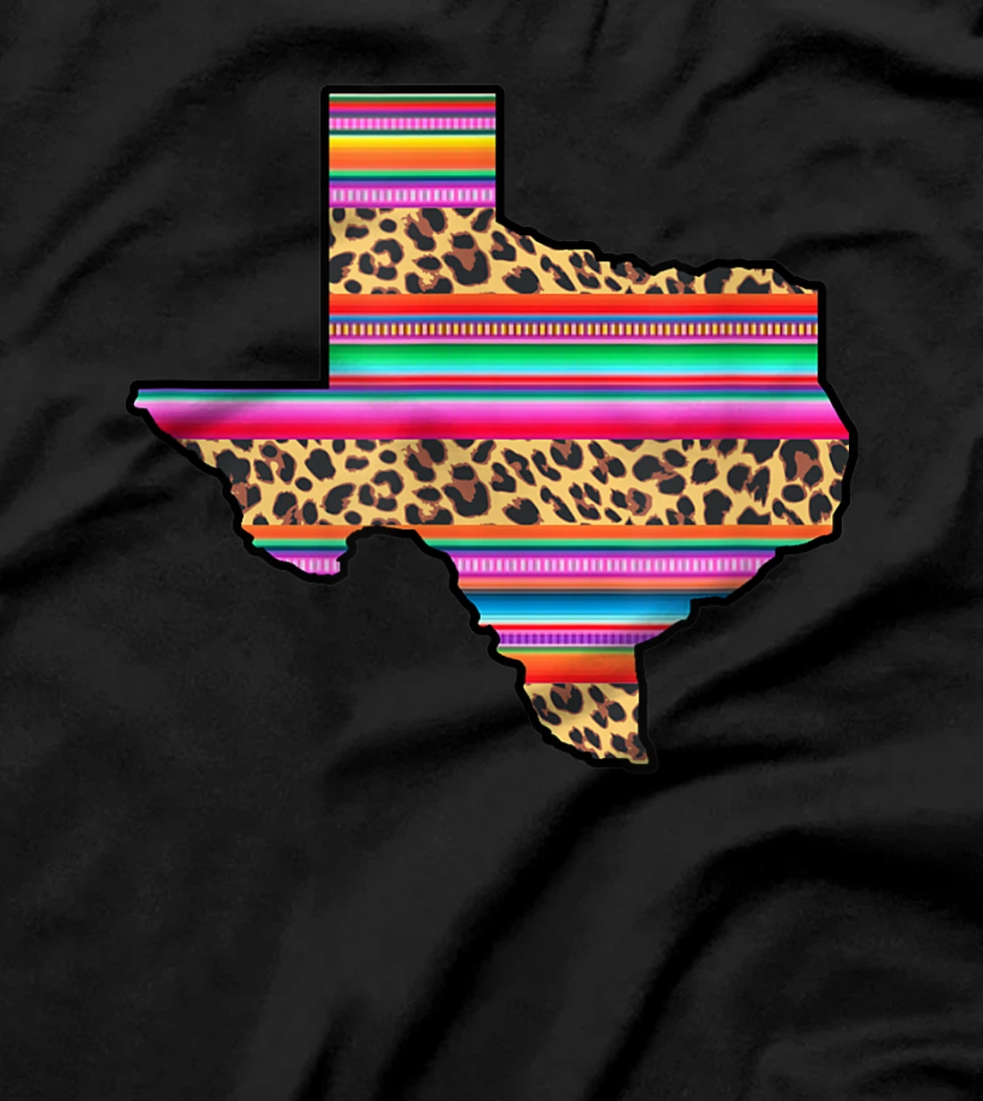 Texas Leopard Print Serape Rustic Glam Gift for Women T-Shirt