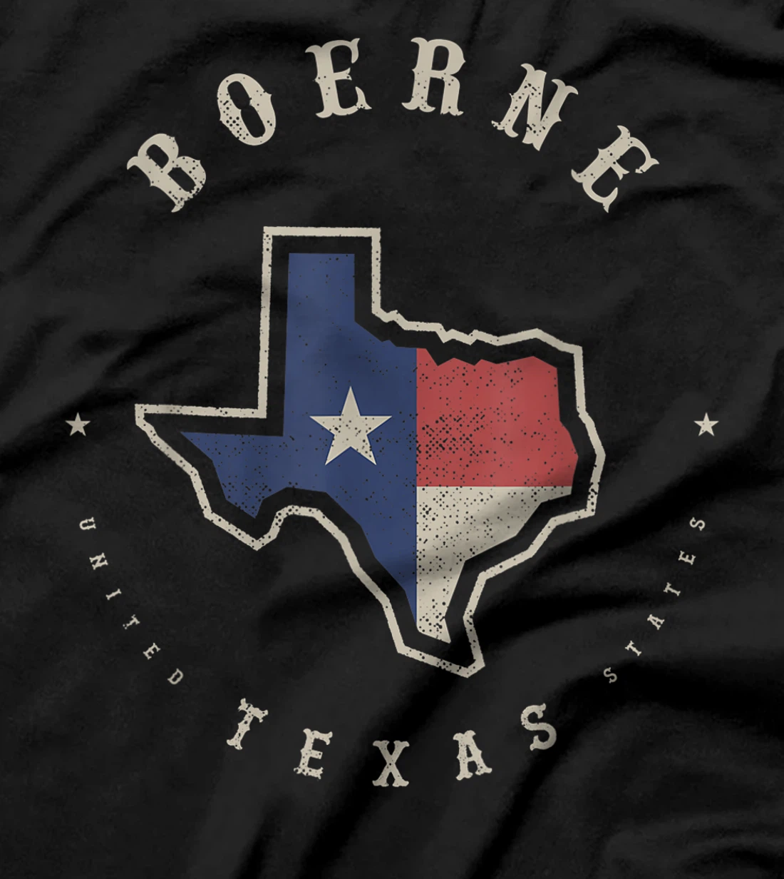 Vintage Boerne Texas State Flag Map Souvenir Gift T-Shirt