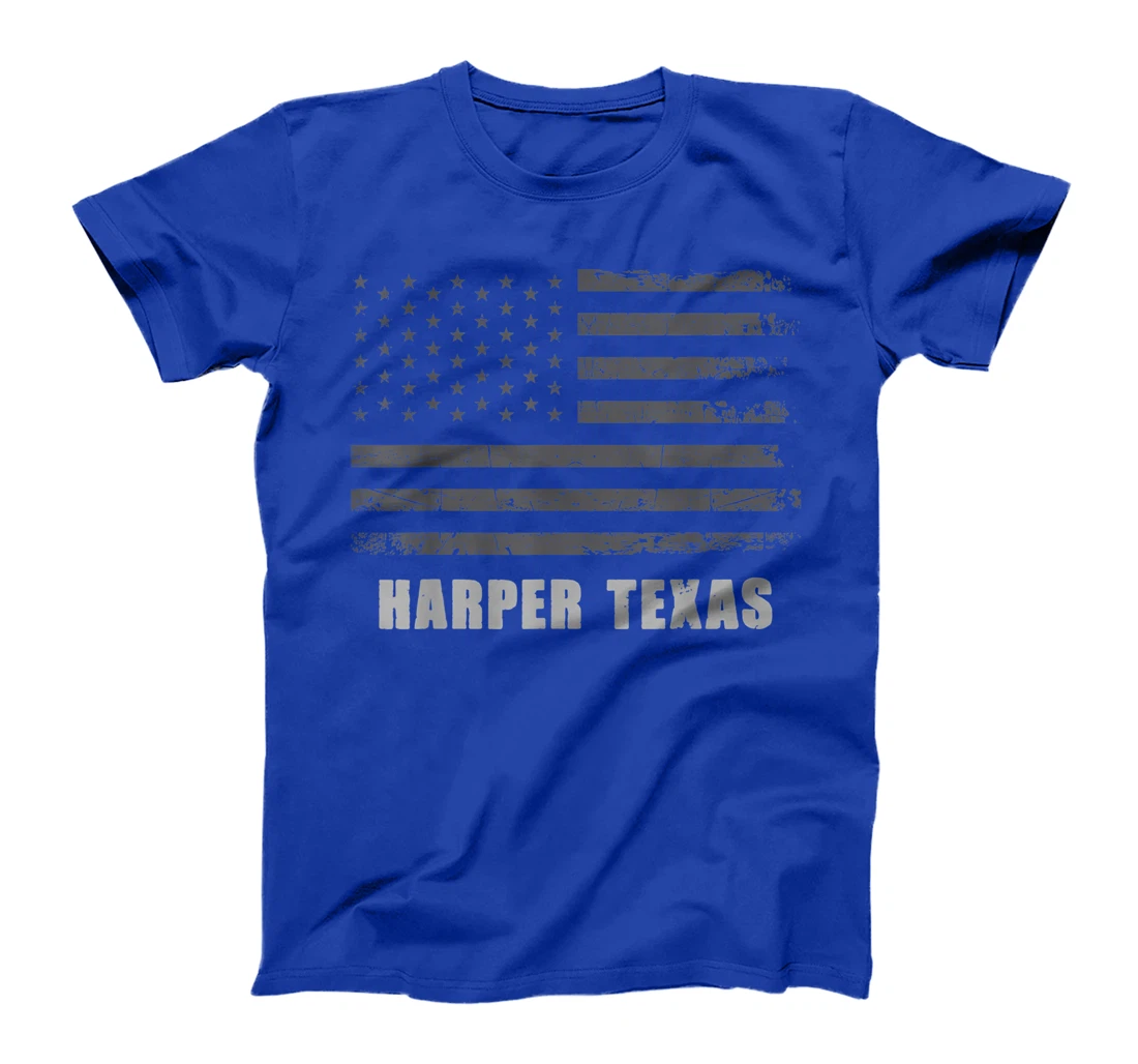 American Flag Harper, Texas USA Patriotic Souvenir T-Shirt