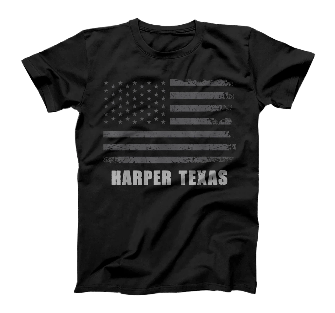 American Flag Harper, Texas USA Patriotic Souvenir T-Shirt