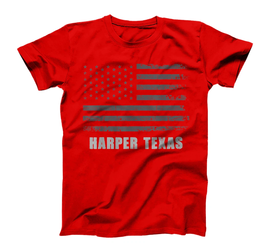 American Flag Harper, Texas USA Patriotic Souvenir T-Shirt