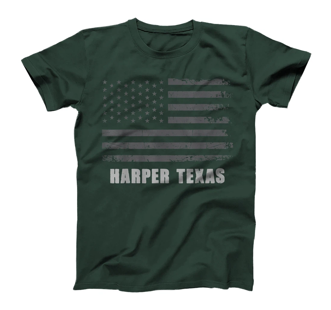 American Flag Harper, Texas USA Patriotic Souvenir T-Shirt