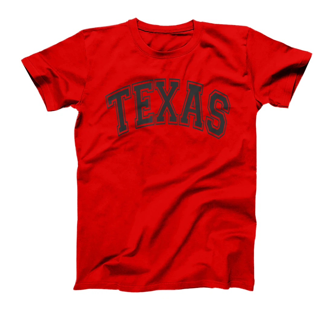 Texas Varsity Style Black with Black Text T-Shirt