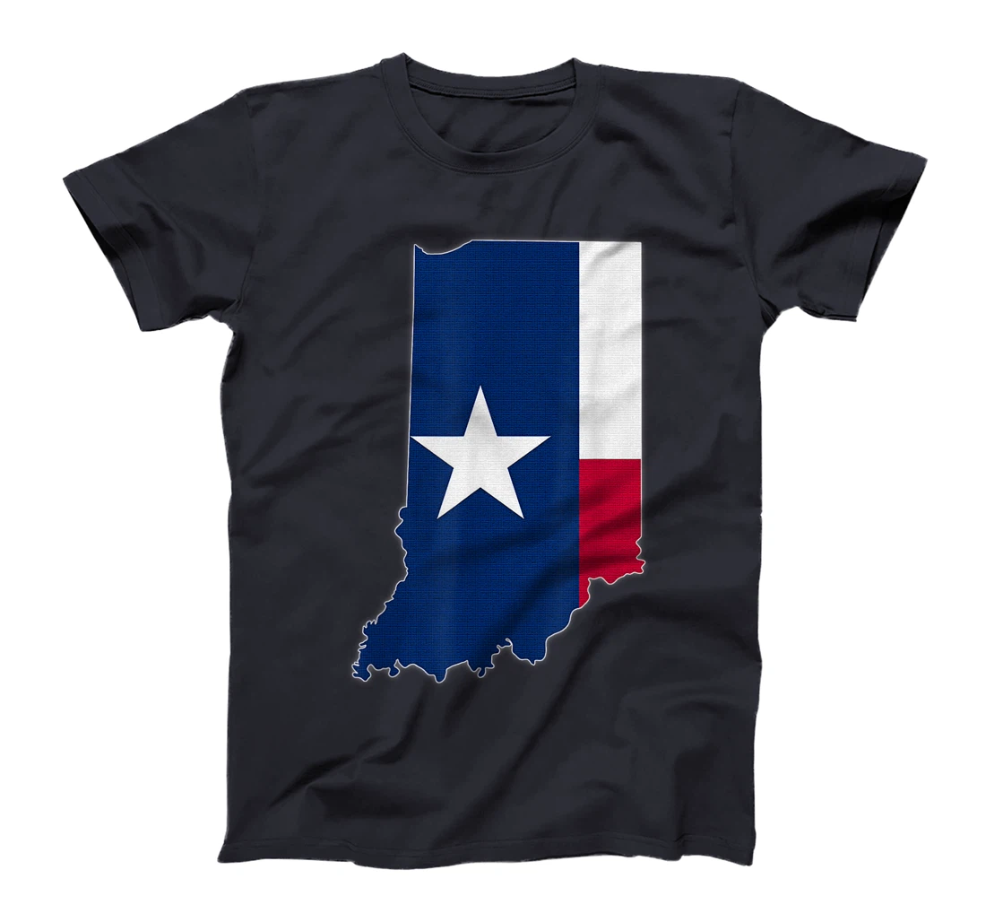 INDIANA STATE MAP TEXAS TX Flag Roots Men Women Gift T-Shirt