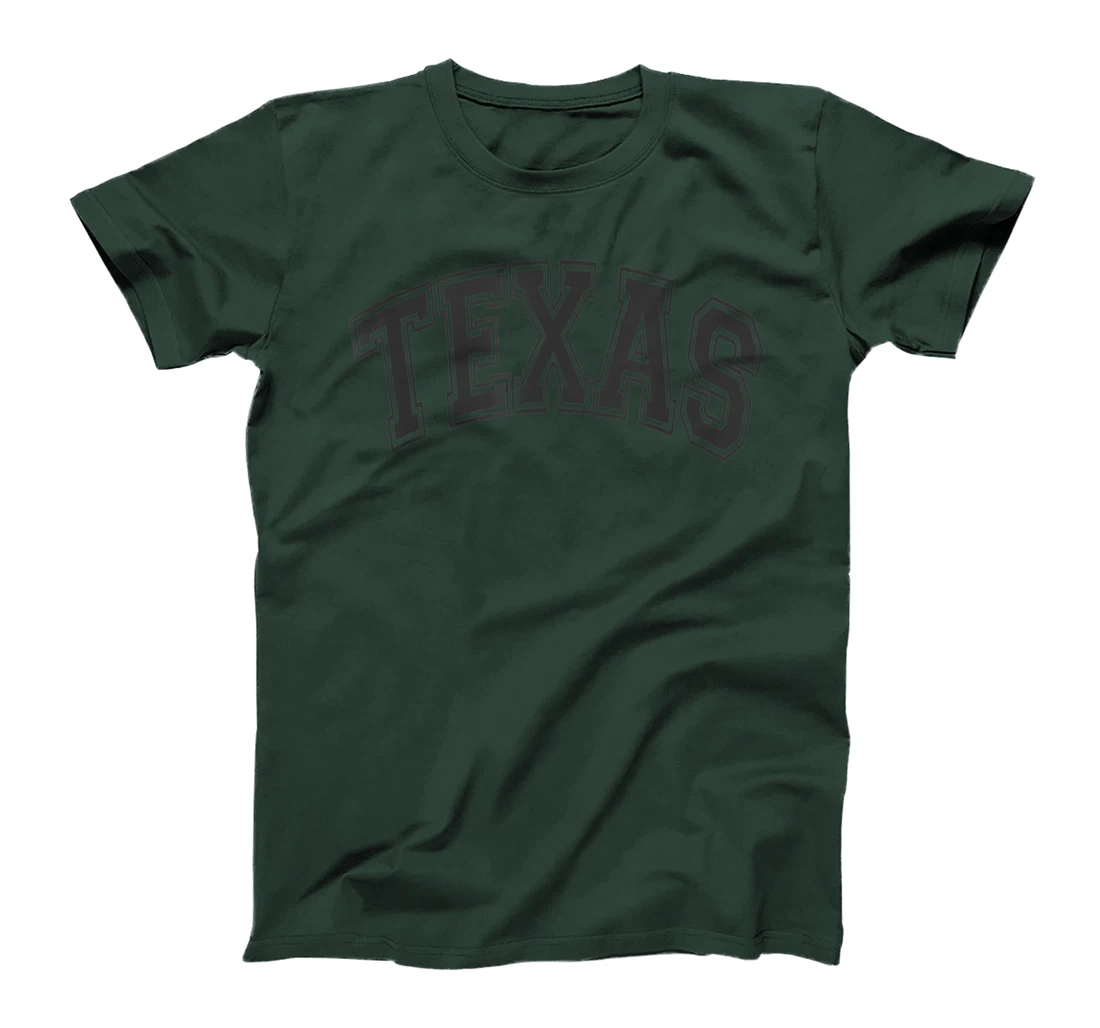 Texas Varsity Style Black with Black Text T-Shirt