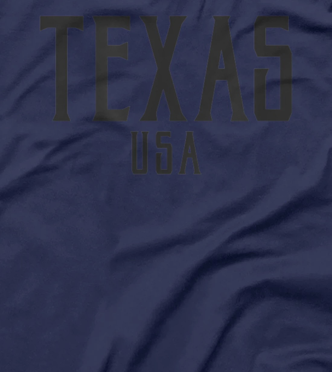 Texas USA Vintage Text Black with Black Print T-Shirt