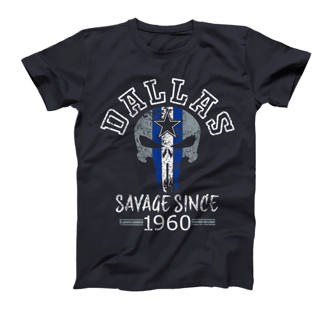 Dallas Texas Vintage Skull 1960 Varsity Football Fan T-Shirt