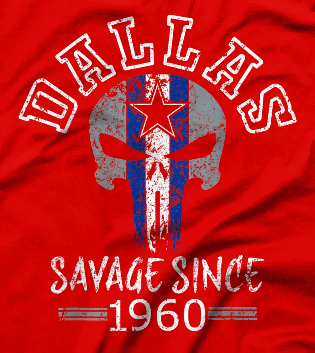 Dallas Texas Vintage Skull 1960 Varsity Football Fan T-Shirt