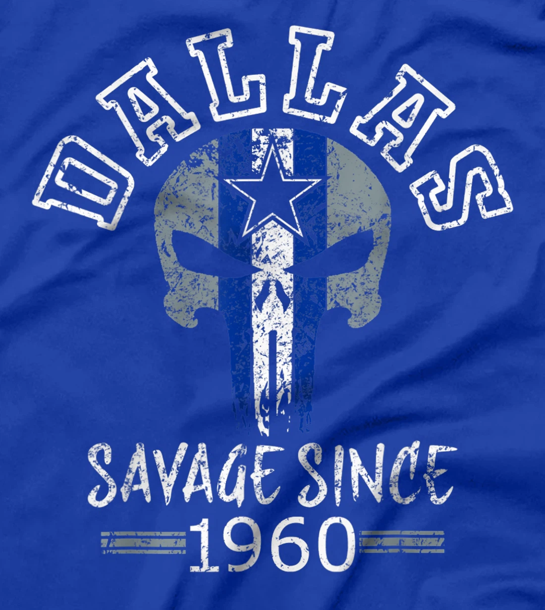 Dallas Texas Vintage Skull 1960 Varsity Football Fan T-Shirt