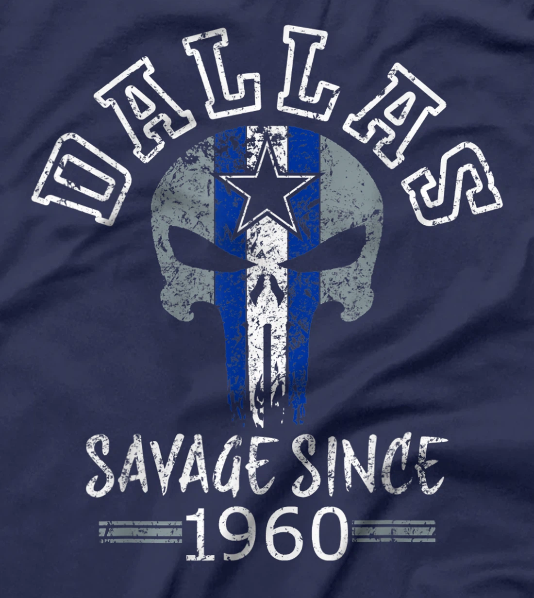 Dallas Texas Vintage Skull 1960 Varsity Football Fan T-Shirt