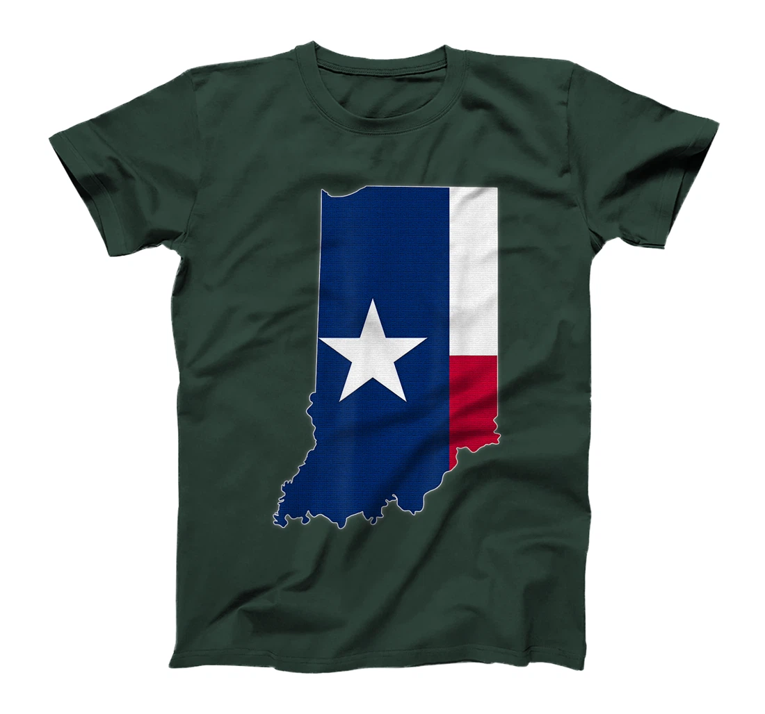 INDIANA STATE MAP TEXAS TX Flag Roots Men Women Gift T-Shirt