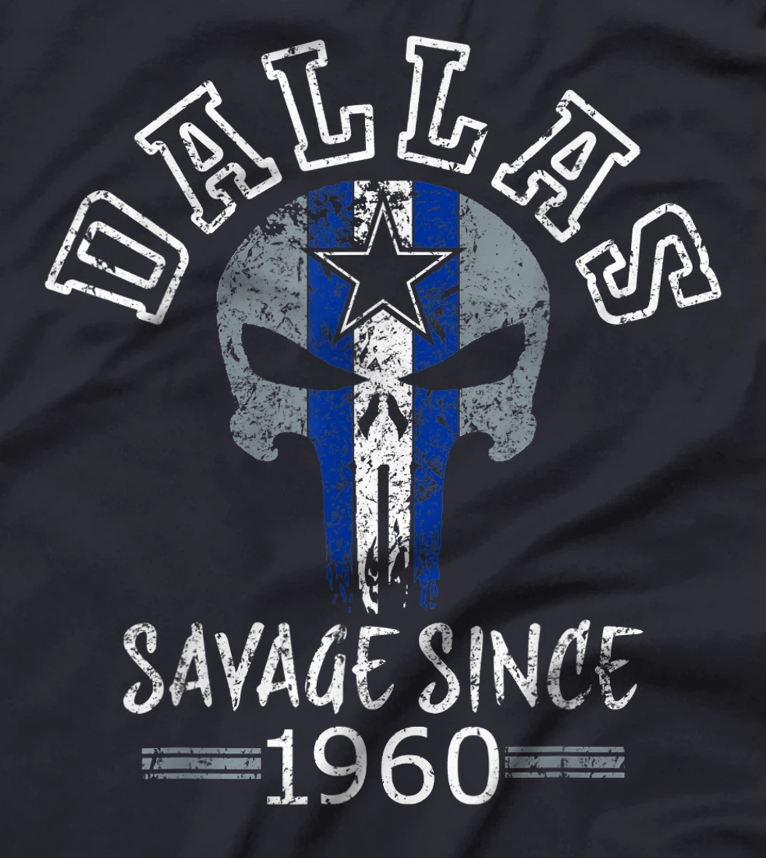 Dallas Texas Vintage Skull 1960 Varsity Football Fan T-Shirt
