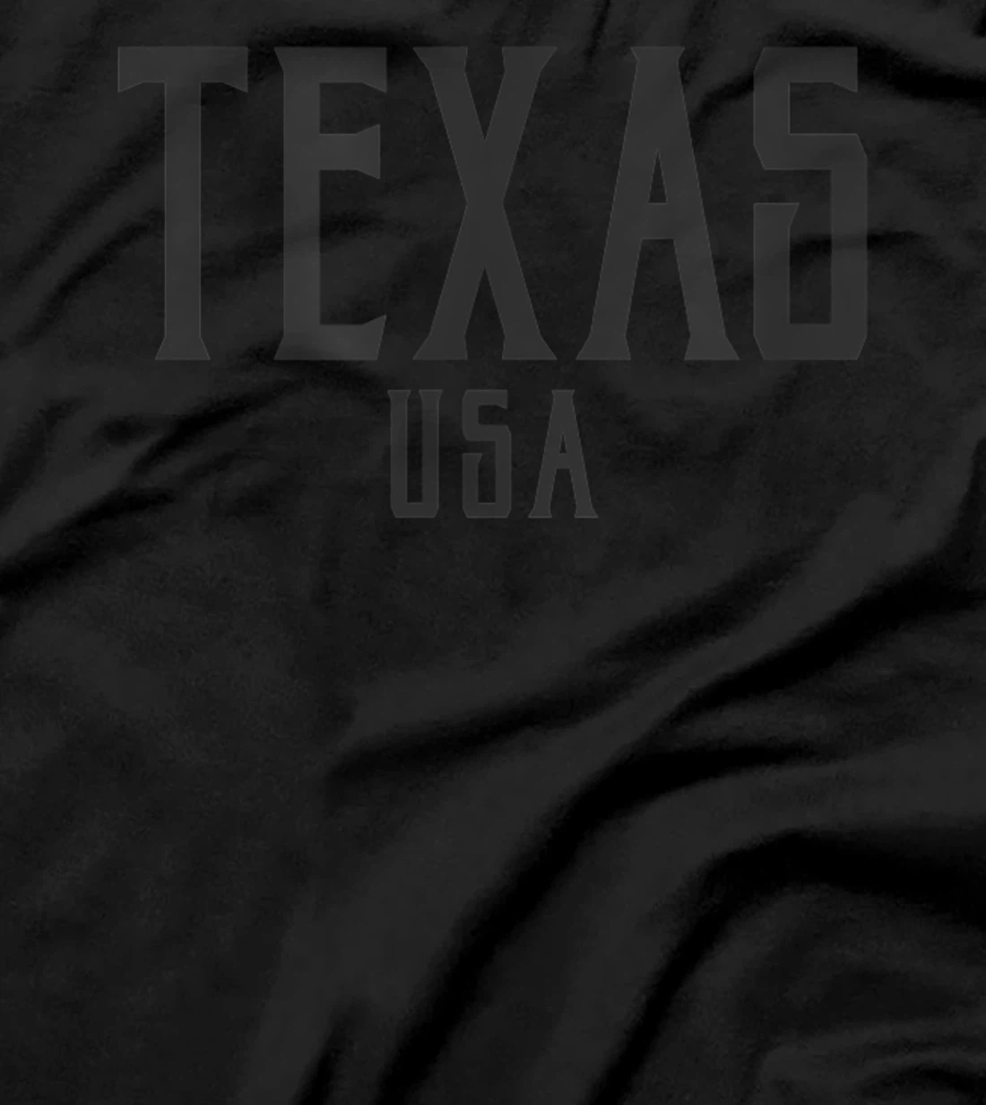 Texas USA Vintage Text Black with Black Print T-Shirt