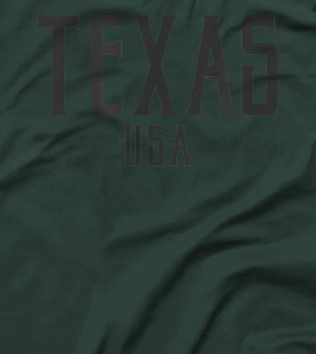 Texas USA Vintage Text Black with Black Print T-Shirt