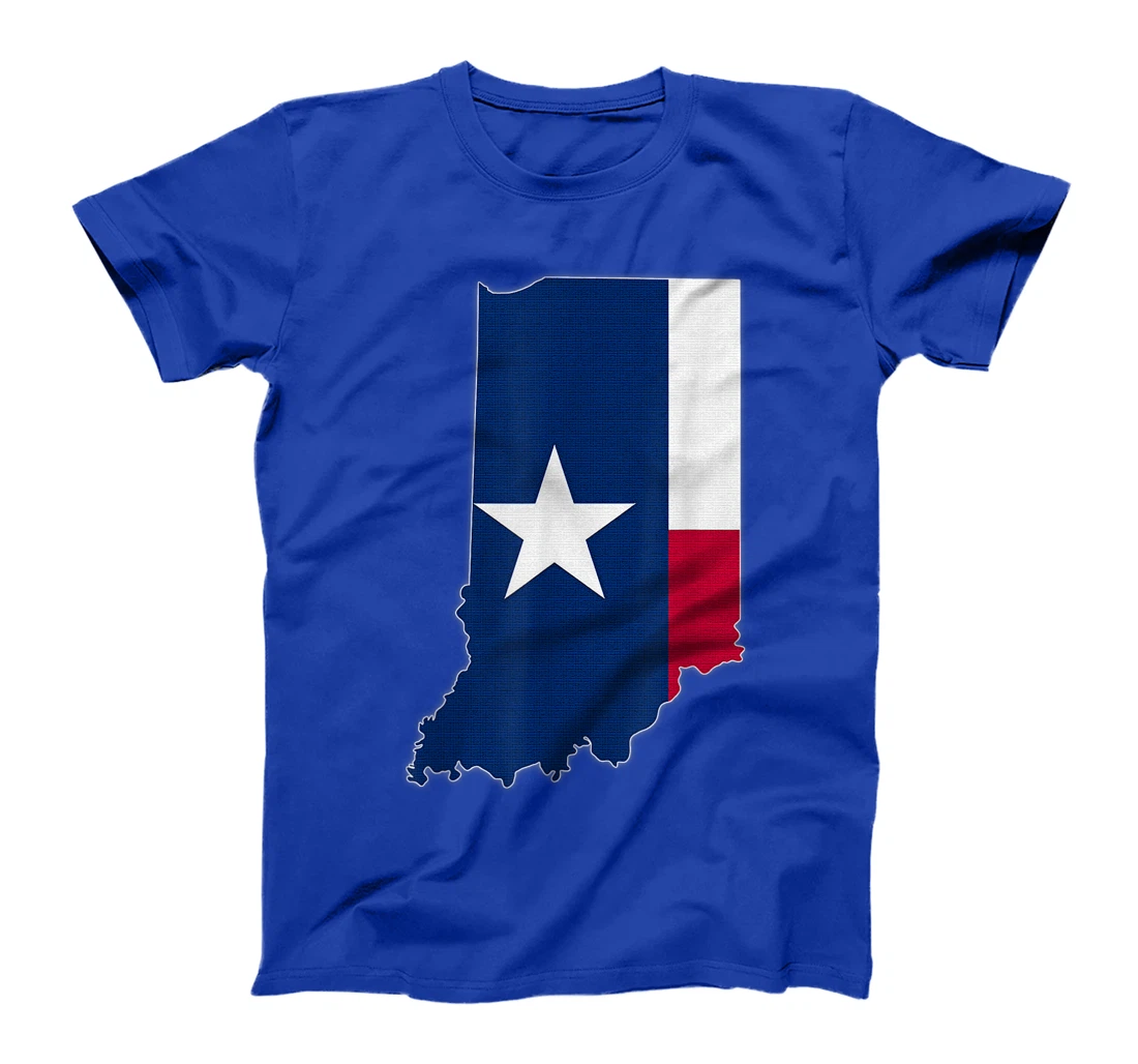 INDIANA STATE MAP TEXAS TX Flag Roots Men Women Gift T-Shirt
