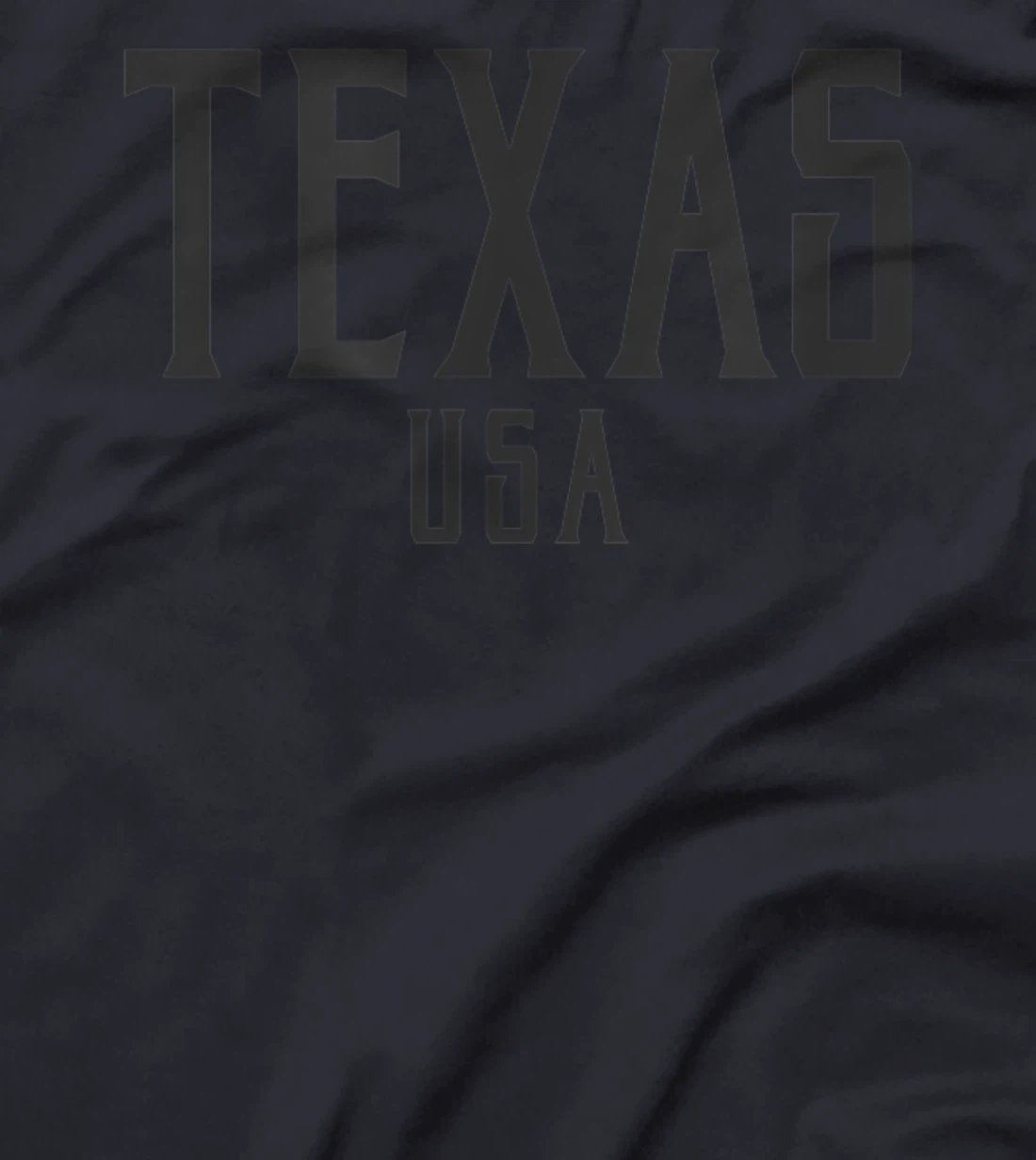 Texas USA Vintage Text Black with Black Print T-Shirt