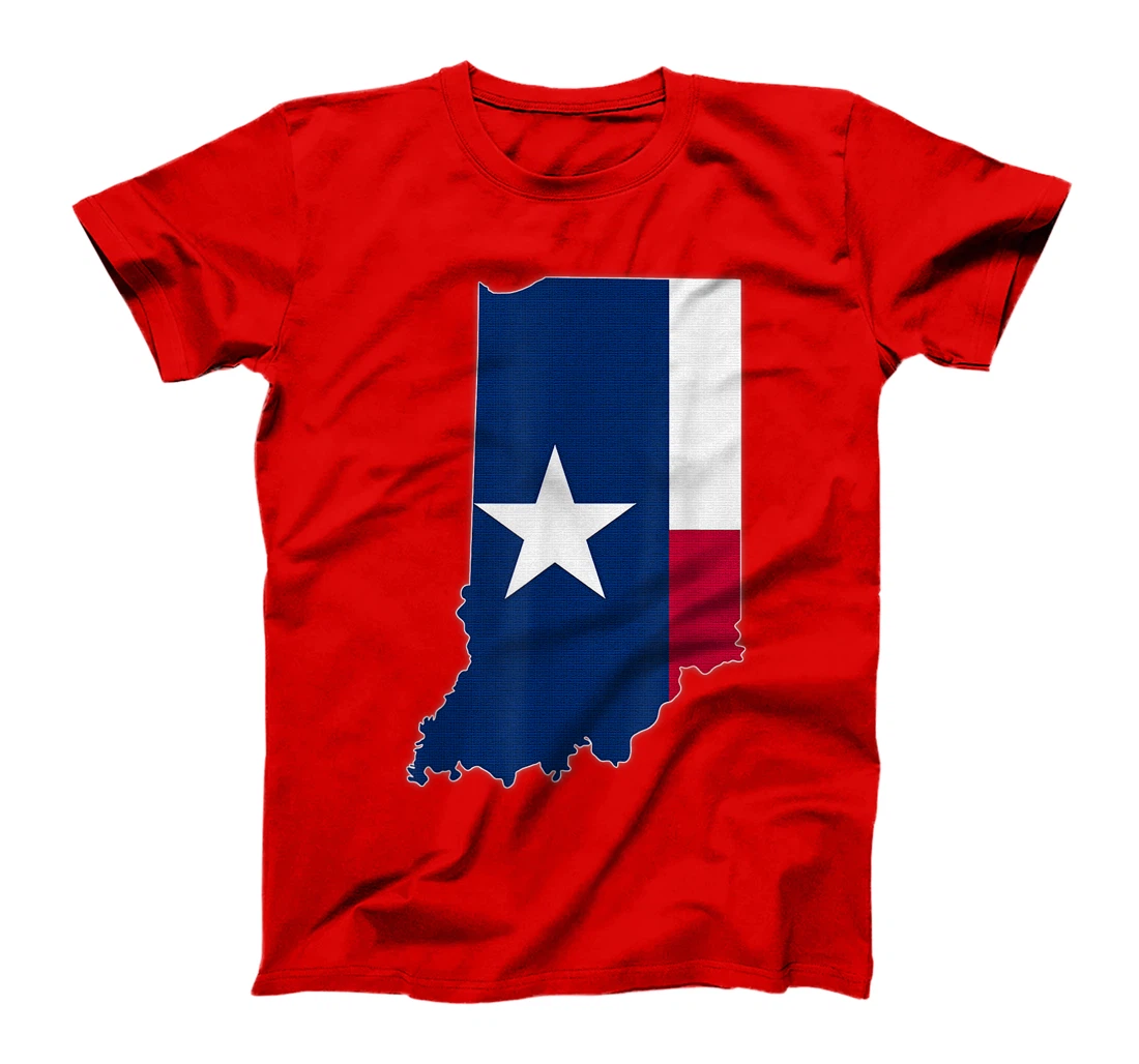 INDIANA STATE MAP TEXAS TX Flag Roots Men Women Gift T-Shirt