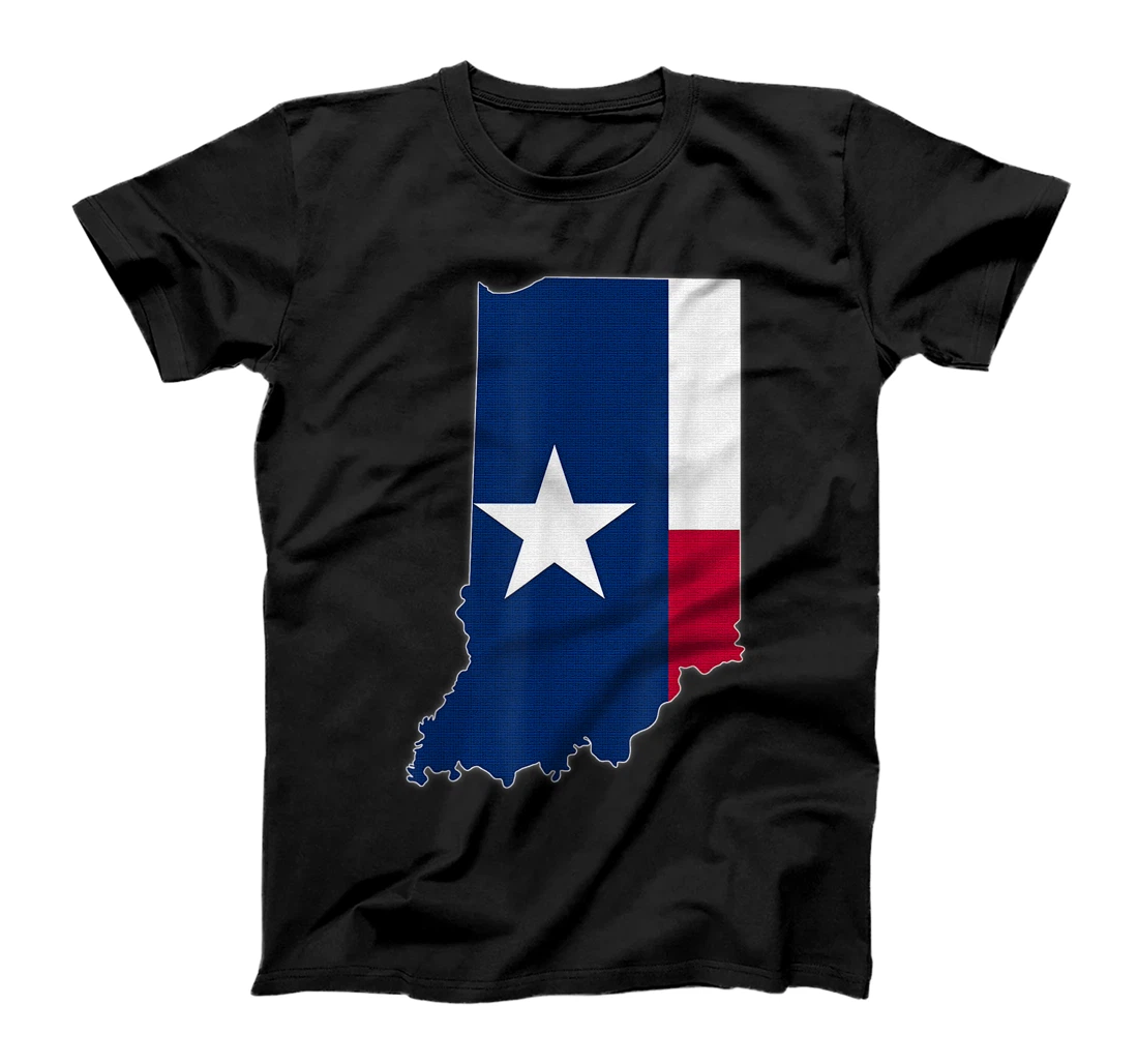 INDIANA STATE MAP TEXAS TX Flag Roots Men Women Gift T-Shirt