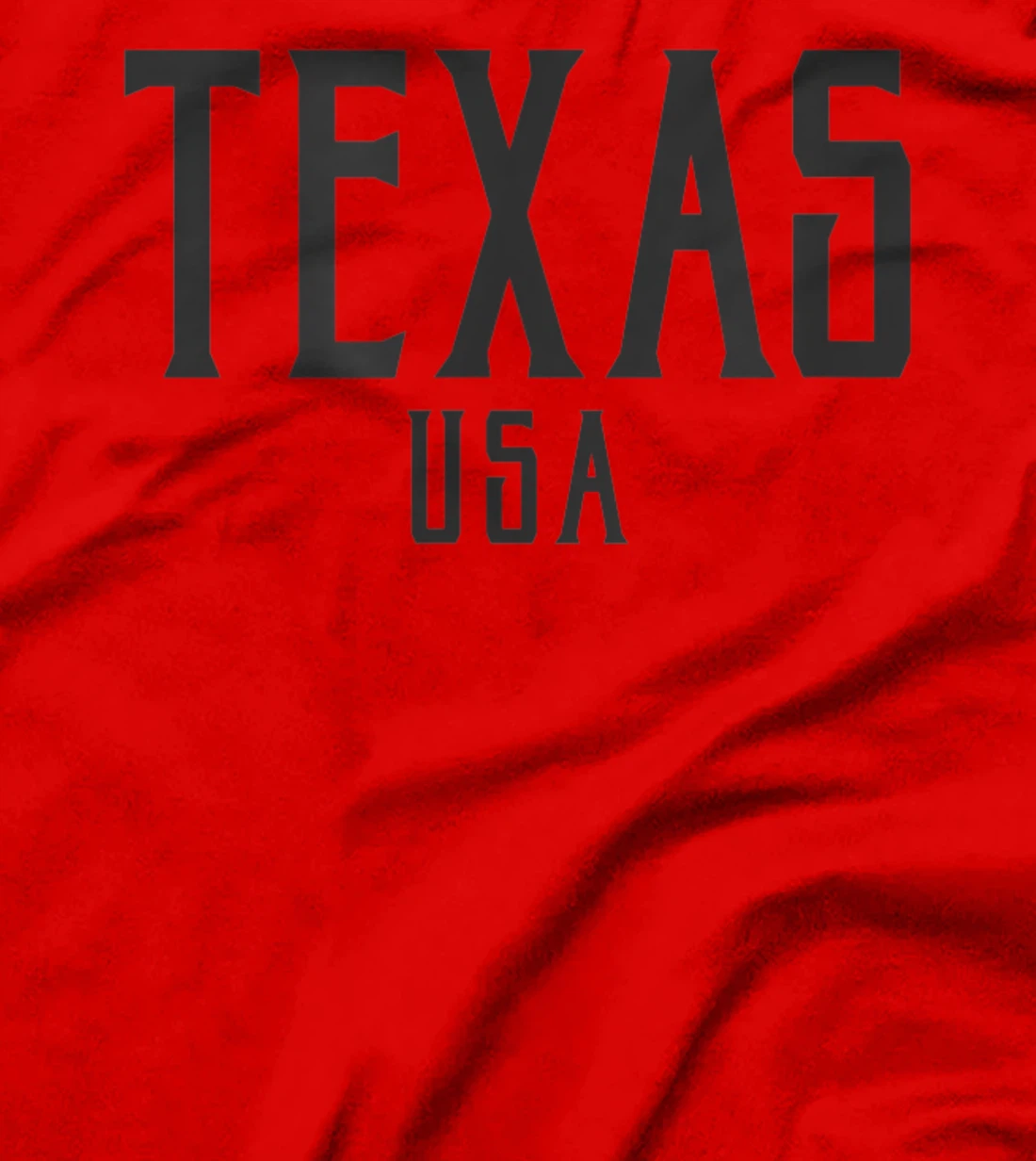 Texas USA Vintage Text Black with Black Print T-Shirt