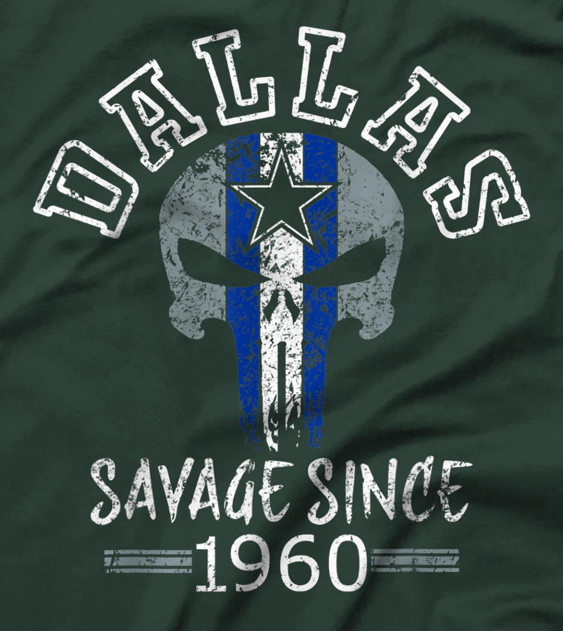 Dallas Texas Vintage Skull 1960 Varsity Football Fan T-Shirt