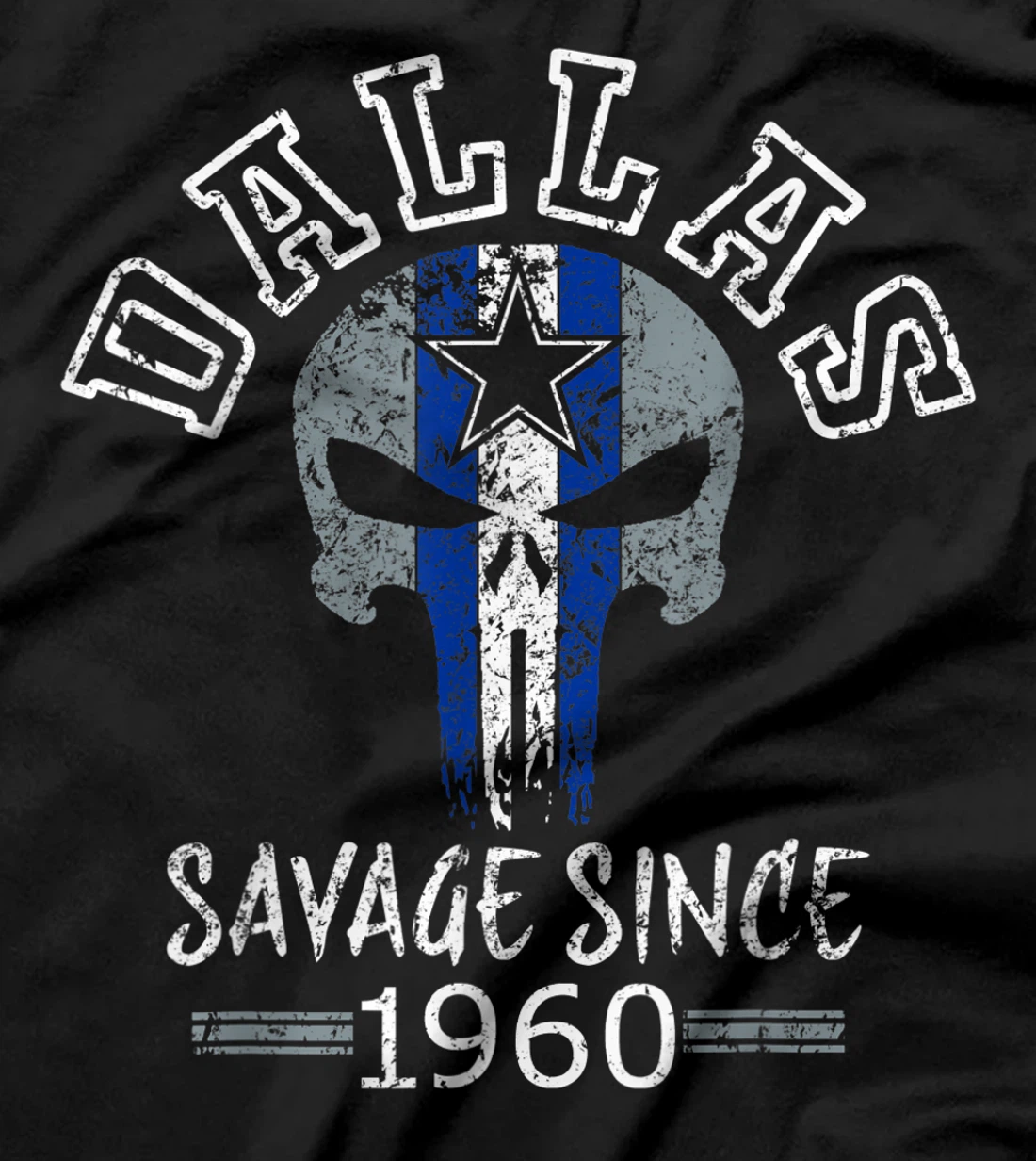 Dallas Texas Vintage Skull 1960 Varsity Football Fan T-Shirt