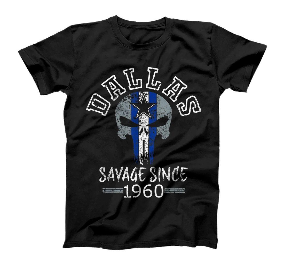 Dallas Texas Vintage Skull 1960 Varsity Football Fan T-Shirt
